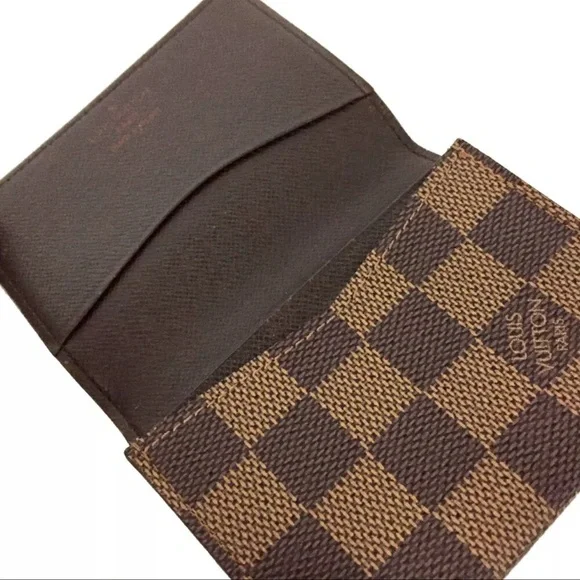 AUTH LOUIS VUITTON Damier Anvelpe Cult de Visit Card Case Holder